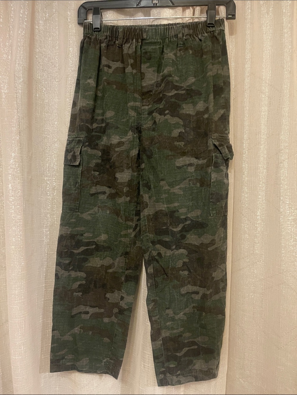 Spirit Boys Halloween Costume Camouflage Cargo Pants in Green and Black